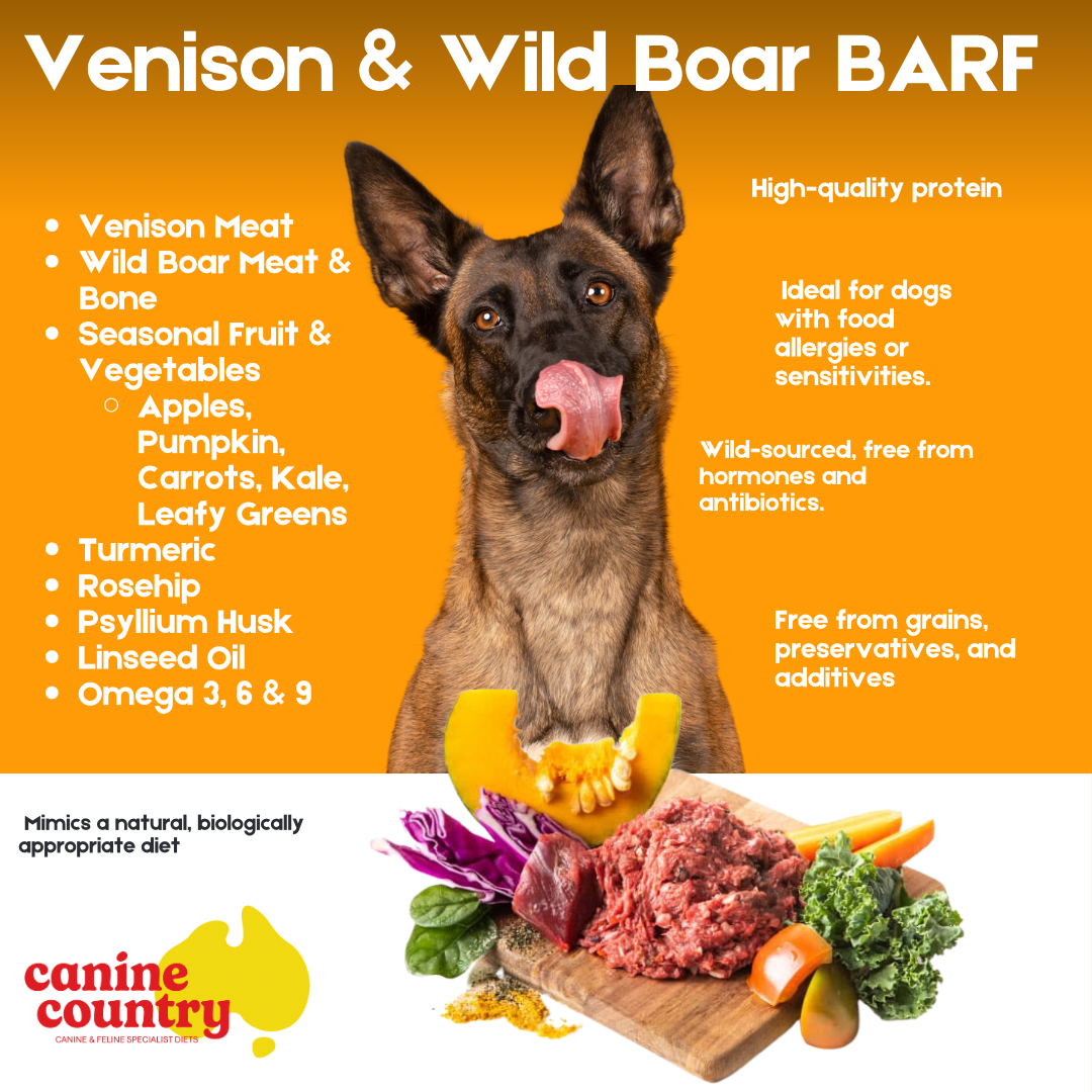 Canine Country Raw Food (BARF) - Venison & Wild Boar (Low Allergy/ Holistic / High Protein) Pick Up