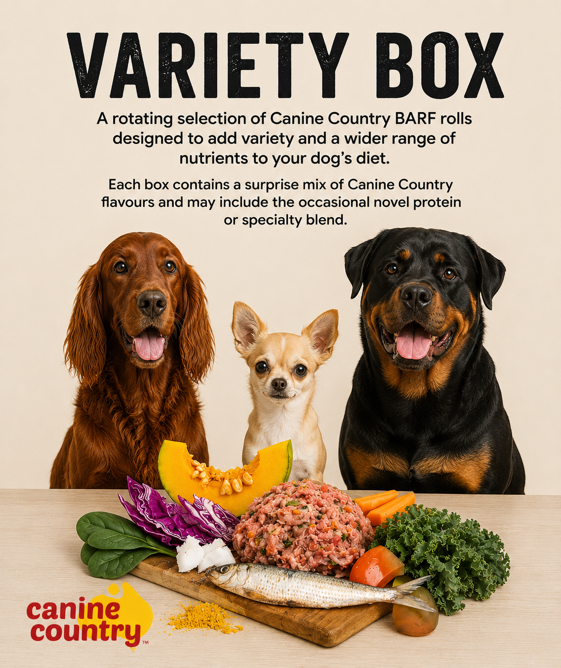 Variety BARF Box – Variety of seasonal proteins for the foodie dog!