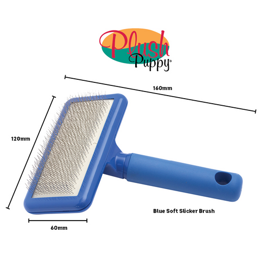 Blue Soft Slicker Brush Pro-Grooming Brush