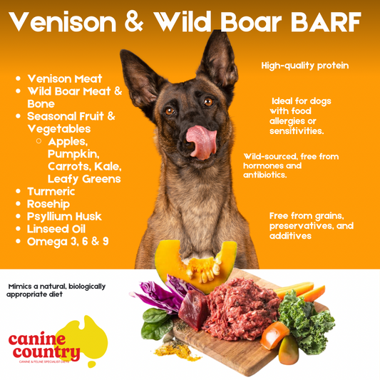 Canine Country Raw Food (BARF) -  Venison & Wild Boar (Low Allergy/ Holistic / High Protein) Pick Up